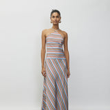 Halter Maxi Dress - Vintage Stripes