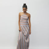 Halter Maxi Dress - Vintage Stripes