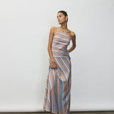 Halter Maxi Dress - Vintage Stripes