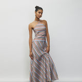 Halter Maxi Dress - Vintage Stripes