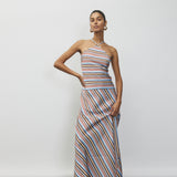 Halter Maxi Dress - Vintage Stripes