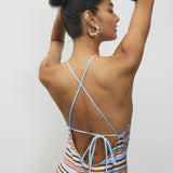 Halter Maxi Dress - Vintage Stripes