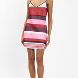 Bias Mini Dress - Fuchsia Stripes