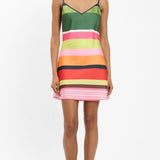 Bias Mini Dress - Emerald Stripes